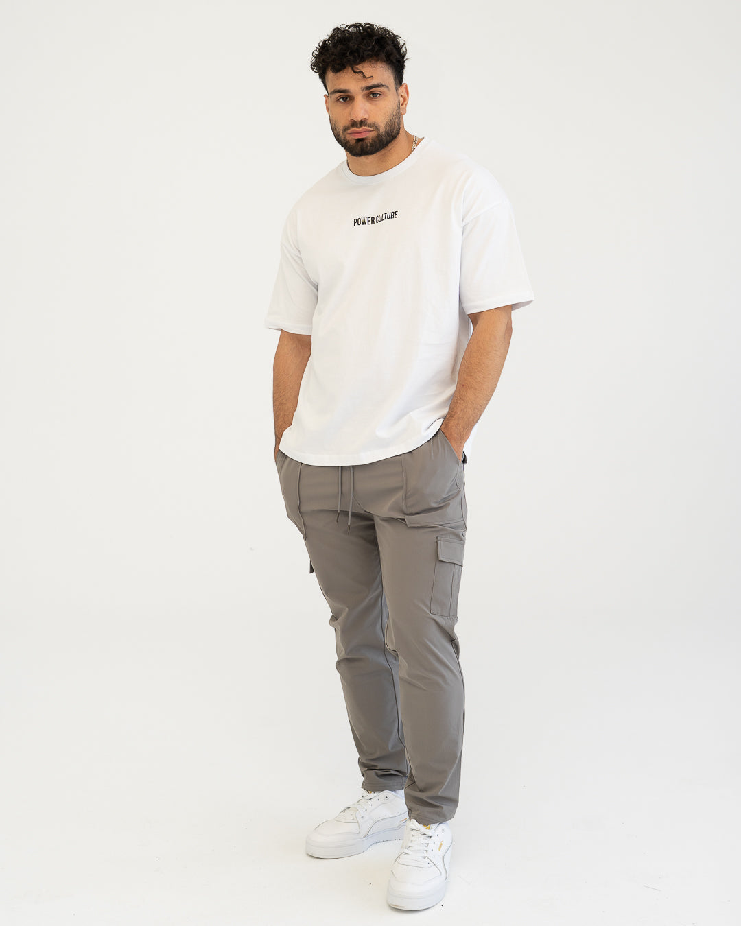 Oversized White Logo Tee