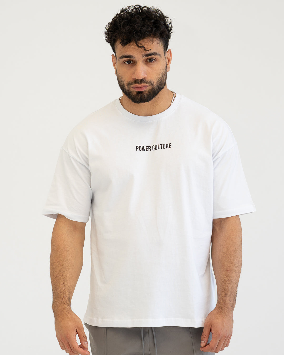 Oversized White Logo Tee