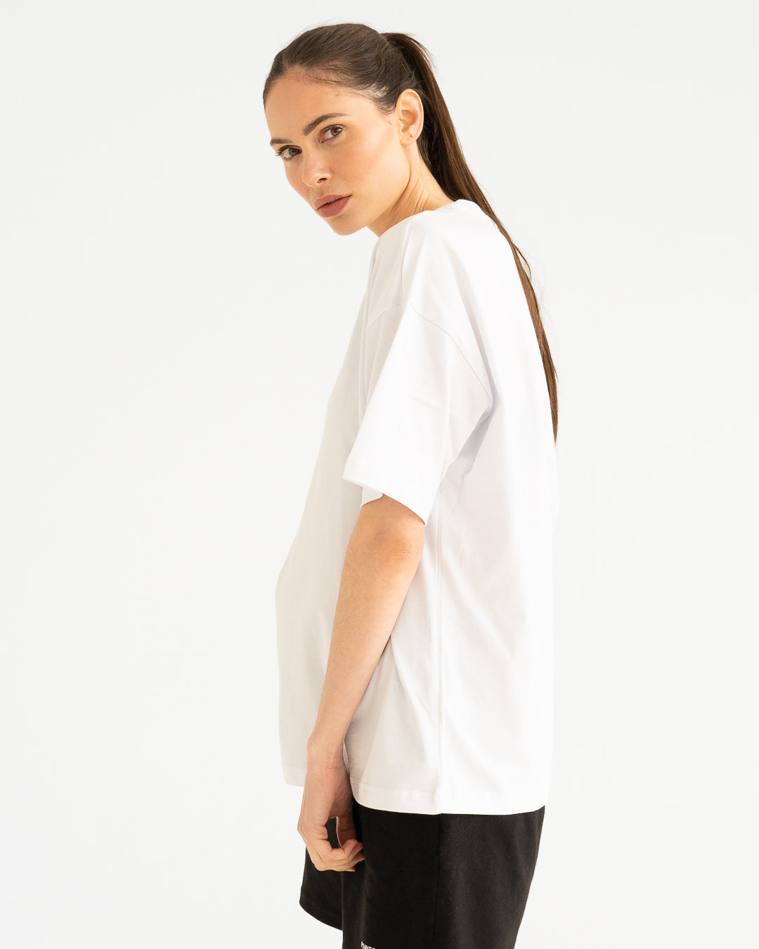 Oversized White Logo Tee