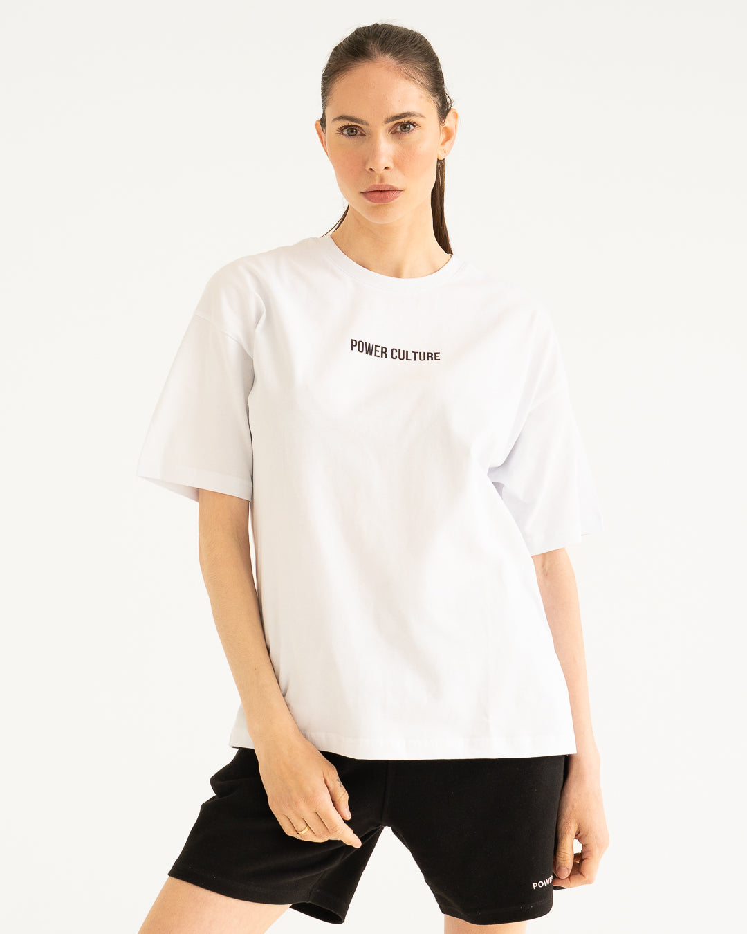 Oversized White Logo Tee