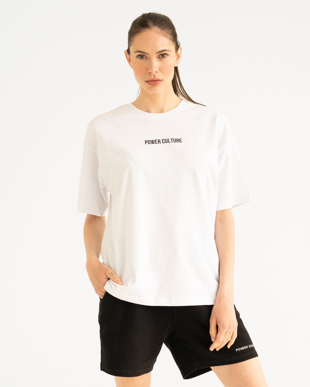 Oversized White Logo Tee